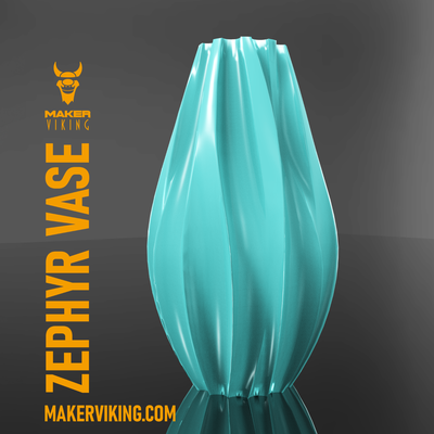 zephyr vase by makerviking haushalt dekor vasen wind fließend 3d print model - Mito3D