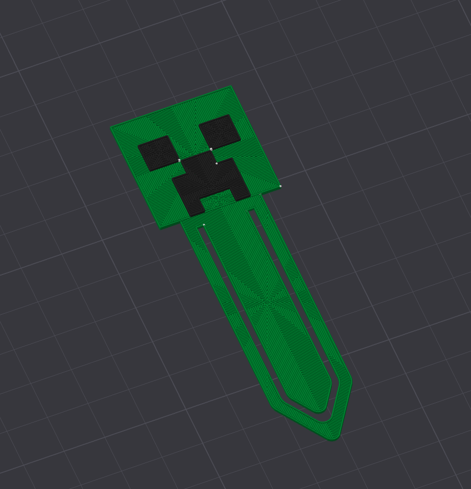 minecraft creeper bookmark remixed by syntaxerror6 household office book creeperminecraft 3D print model - Mito3D