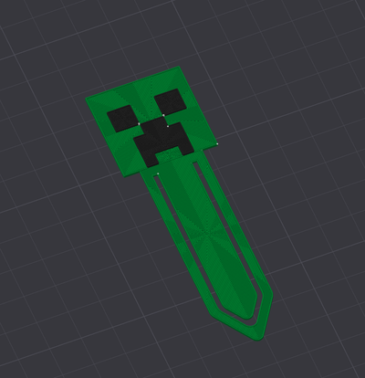 minecraft creeper bookmark remixed by syntaxerror6 household office book creeperminecraft 3d print model - Mito3D