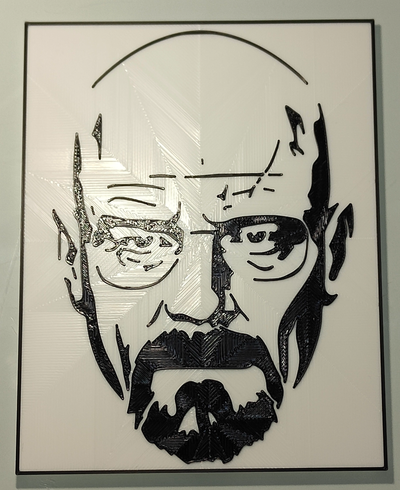 walter weiß heisenberg mauer kunst by abonnieren 2d brechen wandlung bösen heisenberg walter white jesse pinkman 3d print model - Mito3D