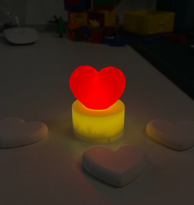 eletric té ligero corazón cubierta carcasa funda by mdesign casa decoración valentina san valentin día días san valentín amor vela te 3d print model - Mito3D