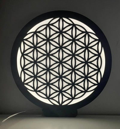 fiore of vita guidato lampada by 3d arte segni loghi luce scatola facile stampa multi colore bianco nero 3d print model - Mito3D