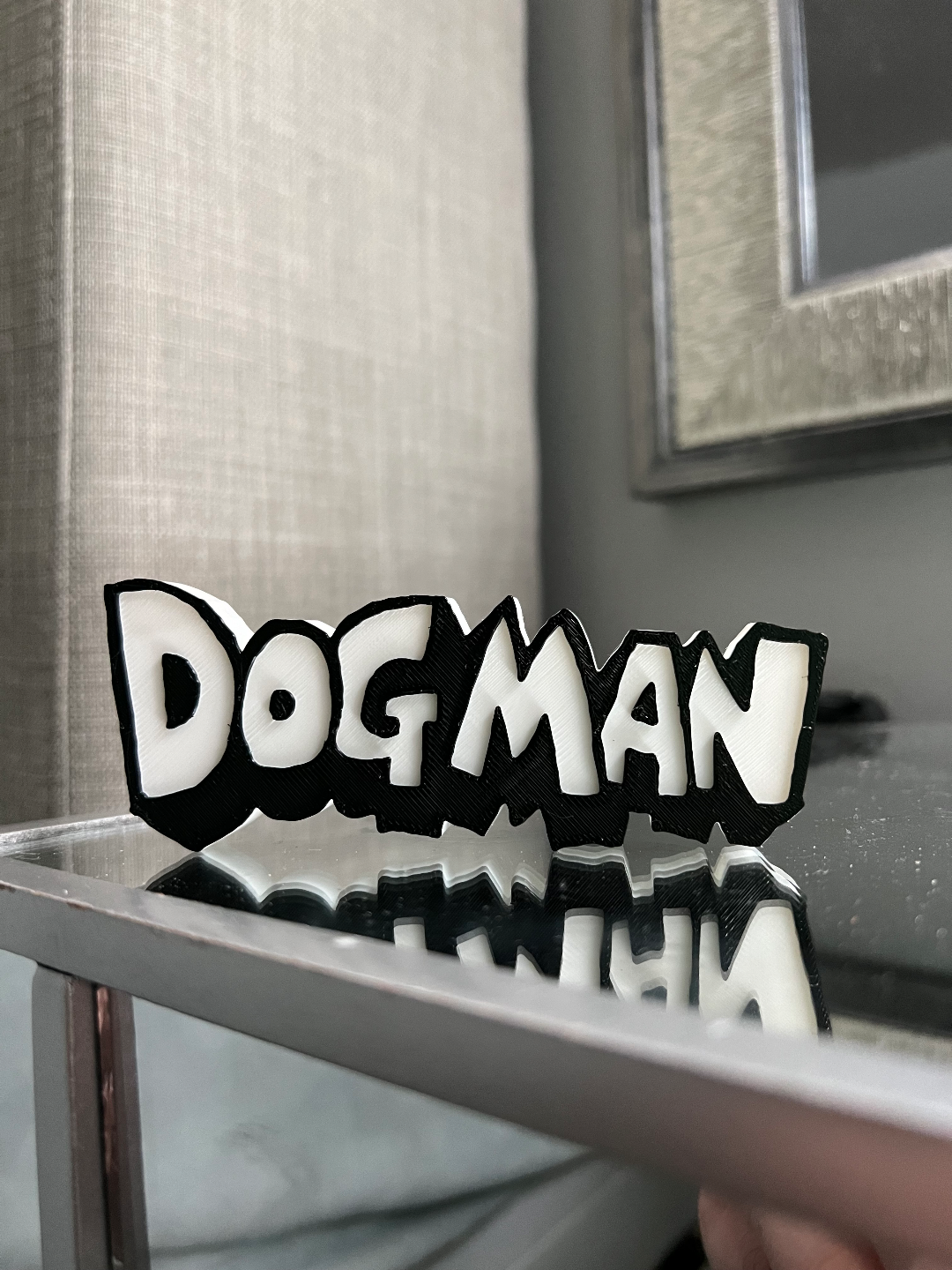 dogman logo frigo aimant 200 taille ams couleur modèle remixé by jeffylou87 jouets jeux personnages gamins livre enfants livres 39 histoire personnage 3D print model - Mito3D