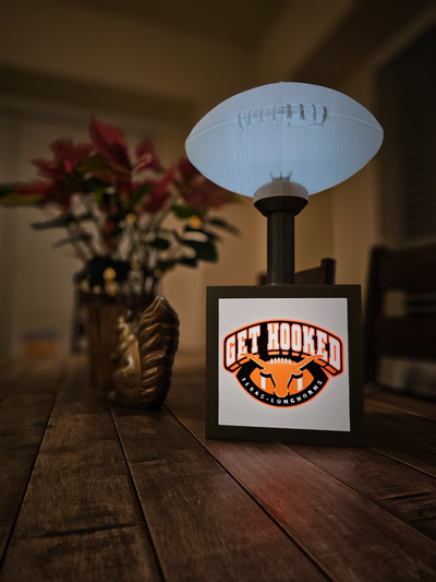 texas longhorns logo licht box by miker73 haushalt dekor fußball leuchtkasten lampe 3d print model - Mito3D