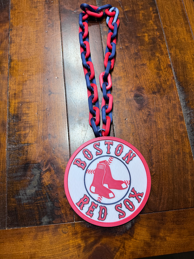 boston red sox logo necklace by mcodysims art signs & logos mlb baseball charm necklacecharm baseballteam sports 3d print model - Mito3D