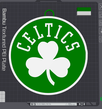 boston celtics logo collana by m cody sims arte segni loghi bostonceltics cestino palla pallacanestro nba fascino ciondolo 3d print model - Mito3D