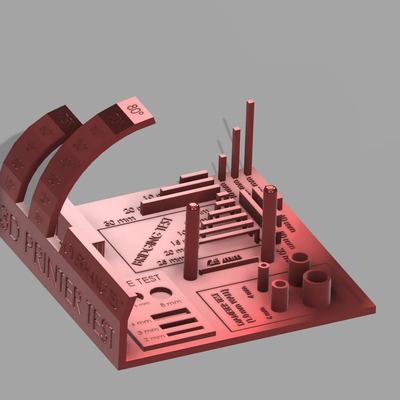 all-in-one 3d printer test - stress bed level retraction calibration tolerance support remixed by cryoslang models printtest model bridge stresstest adhesion bedlevel bedlevelcalibration retraction-test supporttest 3d print model - Mito3D