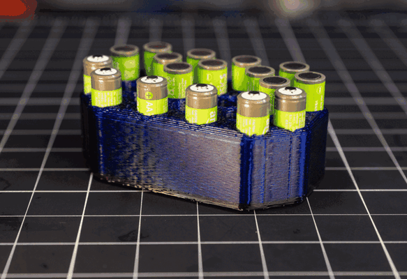 rechargeable battery holder - aa by bubsbuilds tools organizers thingiverse batteryholder aabattery aabatteryholder 3d print model - Mito3D