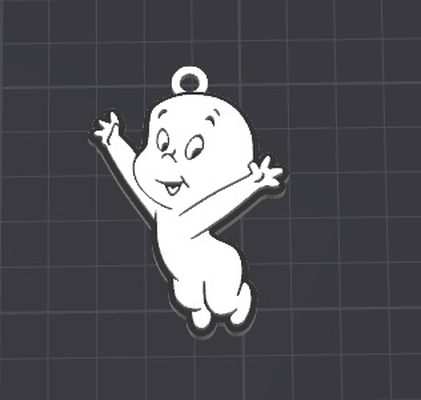 cartoon character casper ghost keychain necklace charm free commercial by dominator334 art 2d accessories accessory keychains keyring keyrings key chains chain ring rings fun love happy disney boy boys girl girls kid kids ams ready amslite easy easytoprint easyprint 3d print model - Mito3D