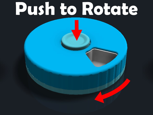 empurrar to girar caixa comprimidos by sabesnait ferramentas médico recipiente conquistar organizador pílulas mecanismo 3d print model - Mito3D