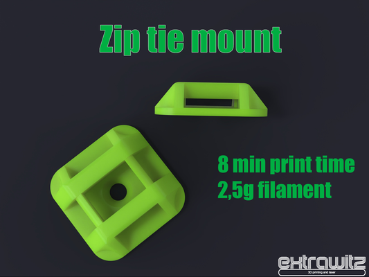 zip tie mount anchor by extrawitz hobby & diy zip-tie socket 3d print model - Mito3D