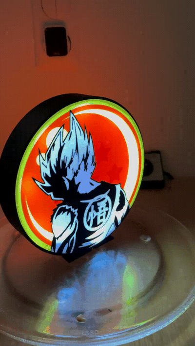 lightbox lampada dbz drago palla z guidato lampe boite by guillaume76620 arte segni loghi sfera drago lumiere luminoso decorazione 3d print model - Mito3D