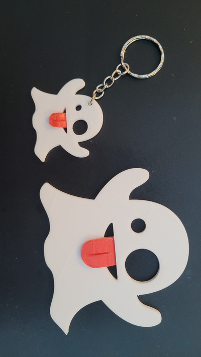 fantôme emoji porte clés by brad3dprints art 2d levure halloween 3d print model - Mito3D