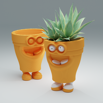 grin n grow engraçado plantador idades by estúdio casa decoração panela suculento plantar vaso humor idéia presente pequeno 3d print model - Mito3D