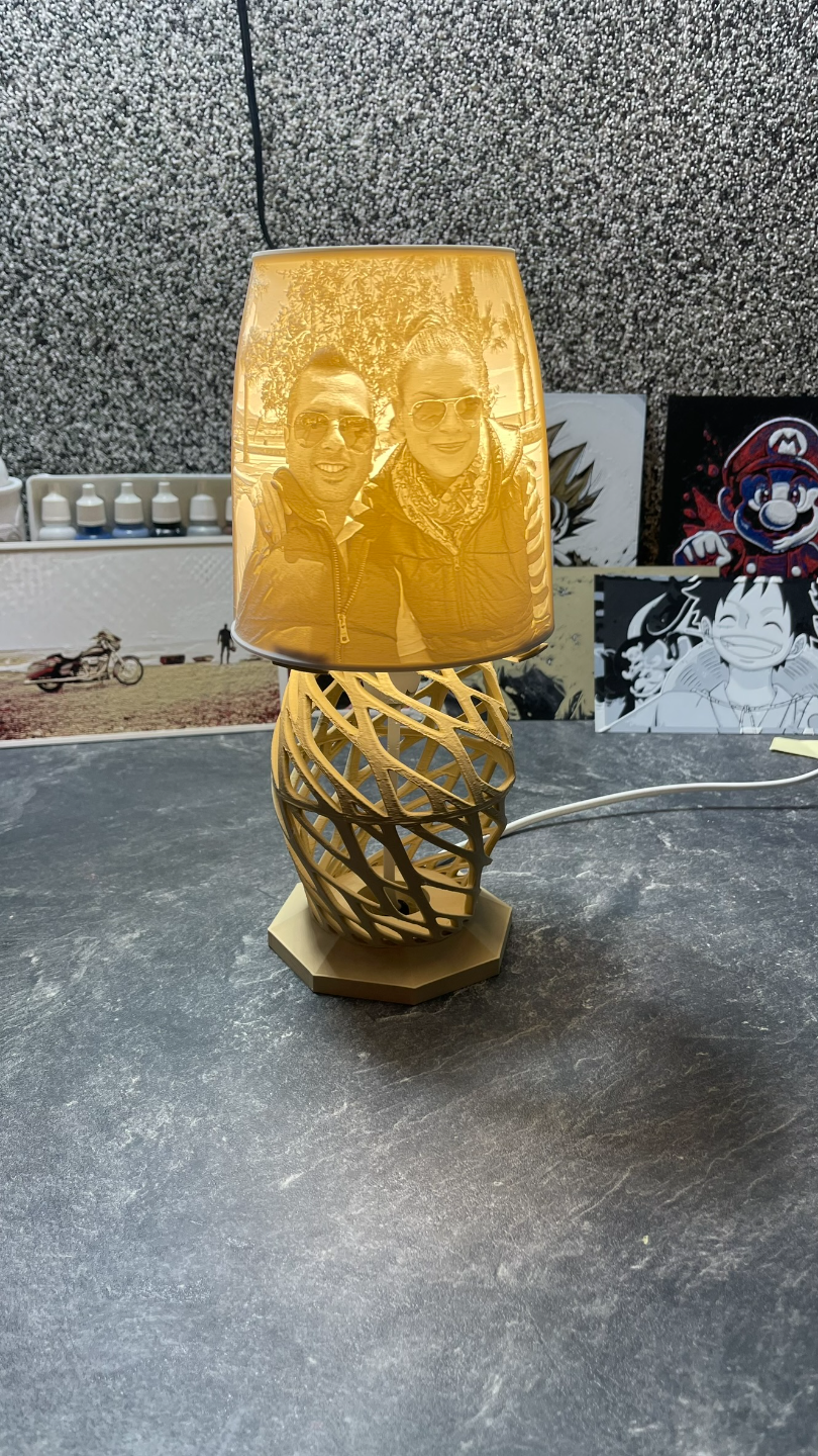 lithophane lampe by 3d tech génératif modèle forge chapeaux litofania litho art impression 3D print model - Mito3D