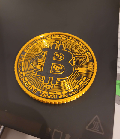 bitcoin by 3ddesigner alto resolução remixado r3dpanda arte moeda distintivos cripto 3d print model - Mito3D