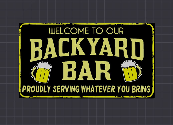 backyard bar sign by wizard7741 art signs & logos 3d print model - Mito3D