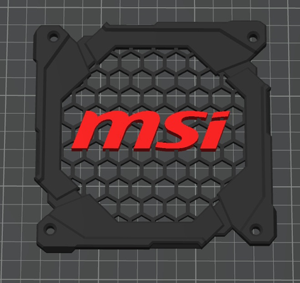 msi ventilateur couverture gaine 120mm by écailles loisir diy pc jeu fantaisie 3d print model - Mito3D