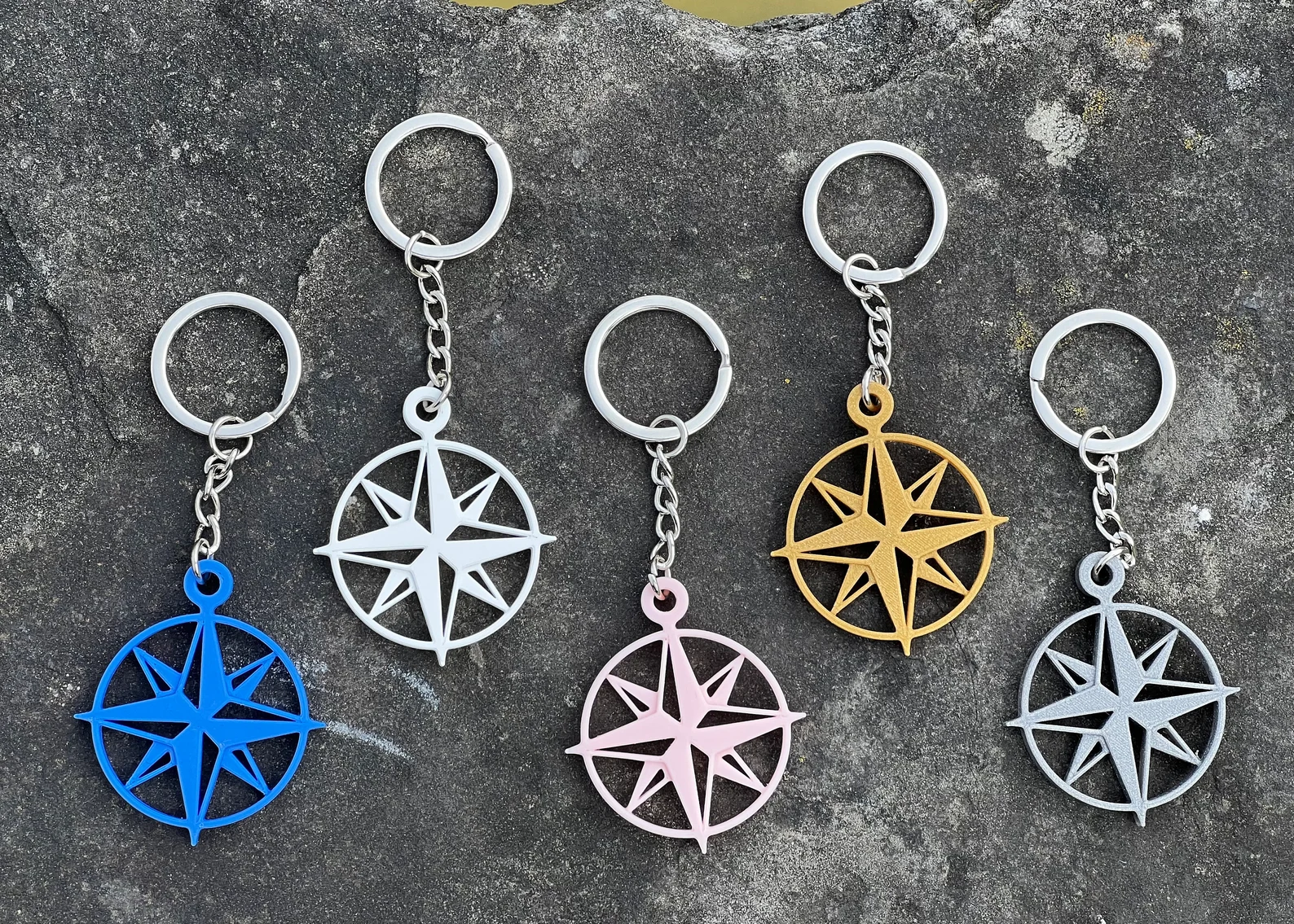 compass keychain by bleicher3d fashion models rose nautica ocean windrose ship maritime 3D print model - Mito3D