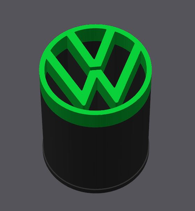 stifthalter wagen logo by michele mm3d haushalt büro volkswagen vw veranstalter box zubehör gadget spaß stift deko dekor 3d print model - Mito3D