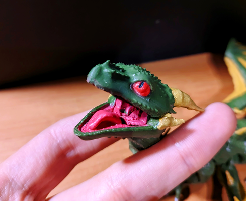 miniature tongue remixed by merenhir art sculptures dragon articulated animal creature 3d print toy movable accessory 3d print model - Mito3D