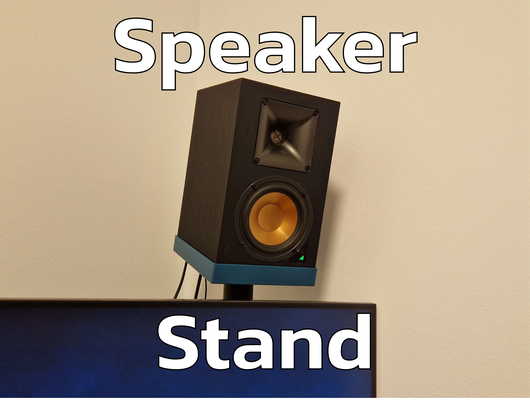 above monitor speaker stand by tridense hobby & diy music office desk studio deskorganizer speakermount monitorstand speakerstand klipsch 3d print model - Mito3D