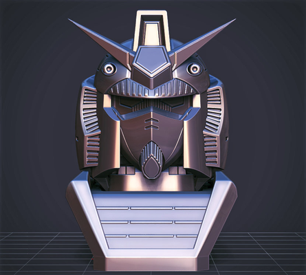 gundam buste by lanceur rêves jouets jeux personnages mécanicien robot anime droïde 80s highpoly 3d print model - Mito3D