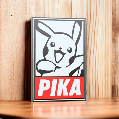 pika pikachu licht box by suppe 3d haushalt dekor lampe led leuchtkasten pokémon garage höhlenmensch 3d print model - Mito3D