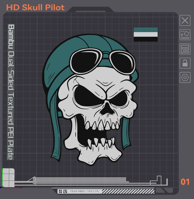 hd cráneo piloto by wizard7741 arte señales logos 3d print model - Mito3D