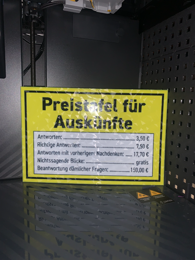 lustiges schild preistafel ausk nfte by gare sb kunst zeichen logos lustig maler auskuenfte 3d print model - Mito3D