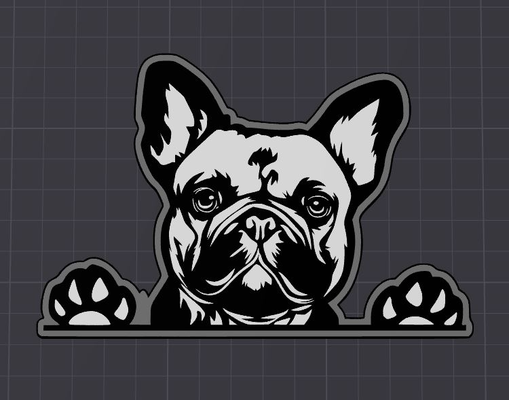 französisch bulldogge by wizard7741 kunst zeichen logos 3d print model - Mito3D