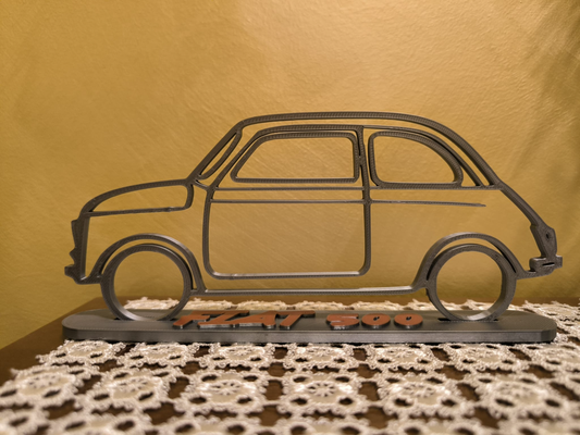 fiat 500 arredamento parete arte base by fv corsa 2d macchina 3d print model - Mito3D