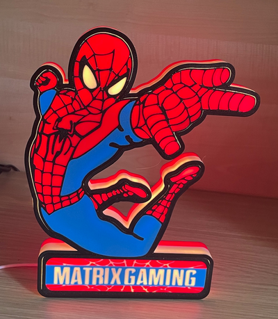 aranha caixa luz by creoin3d brinquedos jogos personagens homem desenho animado maravilha luce conduziu 3d print model - Mito3D