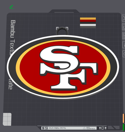 49ers logo necklace by mcodysims art signs & logos chain sanfrancisco 49rs nfl football nfllogo charm necklacecharm sports 3d print model - Mito3D