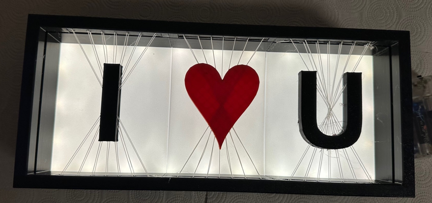 i love u - led heart suspended letter valentine by ch682 art signs & logos herz schwebend schwebendes backcover letters buchstabe liebe 3d print model - Mito3D