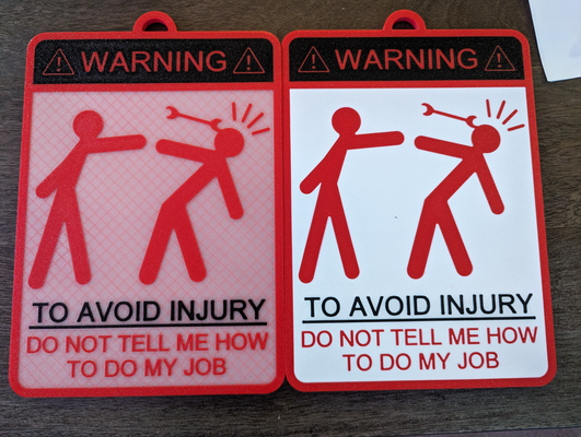 warning sign - to avoid injury do me hoe my job remixed by chris art signs & logos office 3d print model - Mito3D