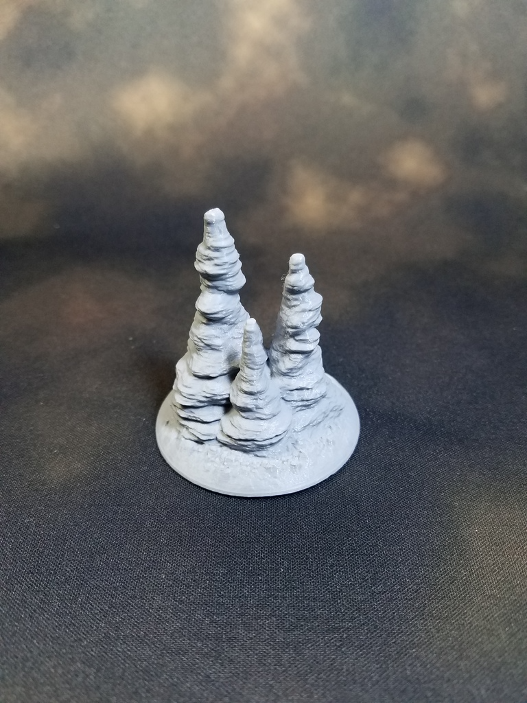 tripler grotte colonnes stalagmite by fantaisie monde jeux miniatures rôle jouant rpg donjon donjons dragons caverne pilier roche terrain dispersion miniature miniature28mm 3D print model - Mito3D