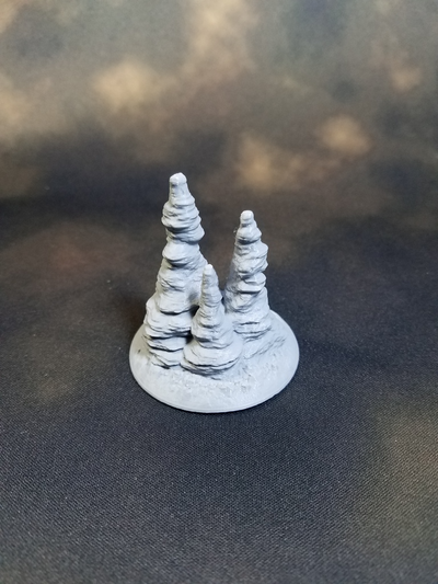 triple cave columns stalagmite by fantasy world games miniatures role playing rpg dungeon dungeons dragons dungeonsanddragons cavern pillar rock terrain scatter miniature miniature28mm 3d print model - Mito3D