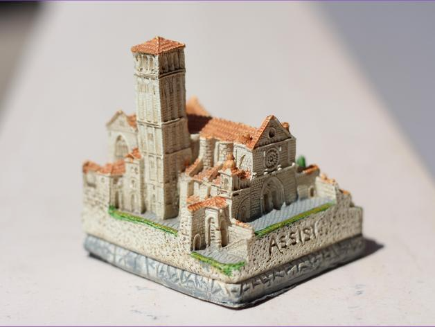 basilica di san francesco in assisi by marino-andriani miniatures architecture modeling religion italy monument church history 3D print model - Mito3D