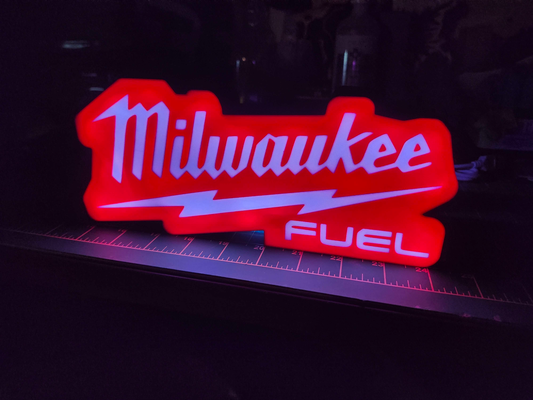 milwaukee combustible ligero caja pared arte by tri 3d señales logos herramienta herramientas firmar led up 3d print model - Mito3D