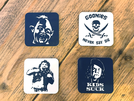 goonies coasters by stag 3d household decor drinks movies classic films 80s chunk sloth 3d print model - Mito3D