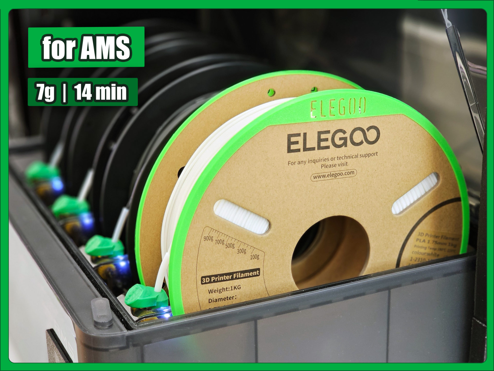 elegoo cartão carretel adaptador by au3d 3d impressora acessórios elegoospool elegoo cartolina ams bambu laboratório bambulab p1p p1s x1c anel 3D print model - Mito3D