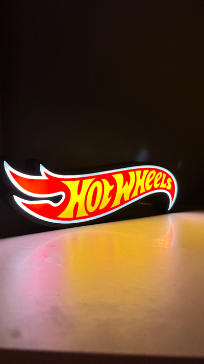 hot wheels lightbox by michal 3dtisk art signs & logos hotwheels cars led light box toy 3d print model - Mito3D