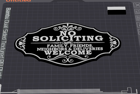 no soliciting sign embossed by wizard7741 art signs & logos 3d print model - Mito3D
