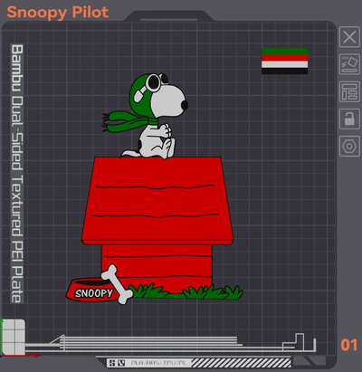 snoopy pilot by wizard7741 art signs & logos 3d print model - Mito3D