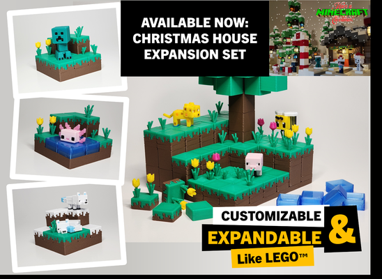 minecraft-inspired base diorama builder customizable & expandable by chiz m toys games mini minecraft customizer openscad roblox building blocks poly construction toy 3d print model - Mito3D