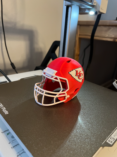 kc chiefs helmet by customs hobby & diy sport outdoors kansas city nfl football superbowl sports taylor swift mahomes patrick kelce travis swifty memorabilia memorobilia art 3d 3d print model - Mito3D