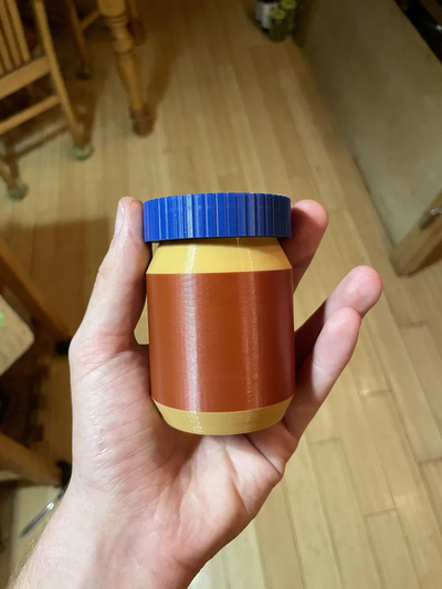 amendoim manteiga jarra segredo recipiente by impressão pixels ferramentas organizadores recipientes engraçado fofa caixa 3d print model - Mito3D