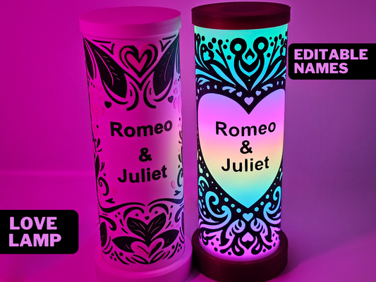 personalisiert liebe lampe leinwände by kardes design haushalt dekor valentinstag kunst geschenk paar beleuchtung led licht anpassbar 2024 schlafzimmer nachttisch zuhause haus zylinder 3d print model - Mito3D