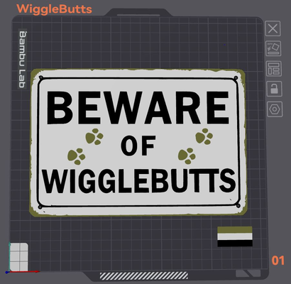 wigglebutts sign by wizard7741 art signs & logos 3d print model - Mito3D